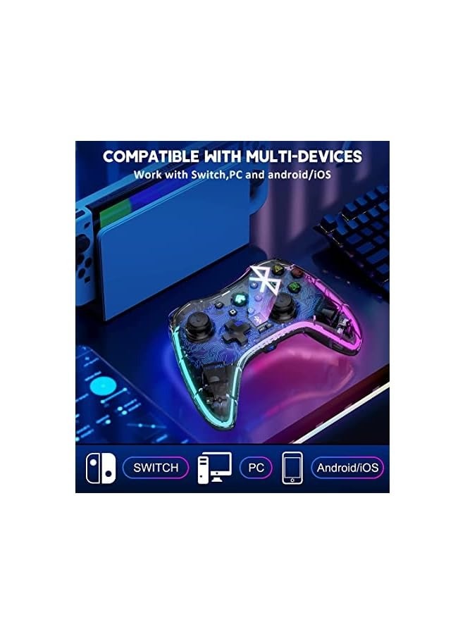 بروماس وحدة تحكم سويتش، وحدة تحكم سويتش برو لاسلكية متوافقة مع نينتندو سويتش/سويتش لايت/سويتش OLED، وحدة تحكم برو سويتش تدعم توربو، وظيفة الاستيقاظ وLED قابل للتعديل - Image 2