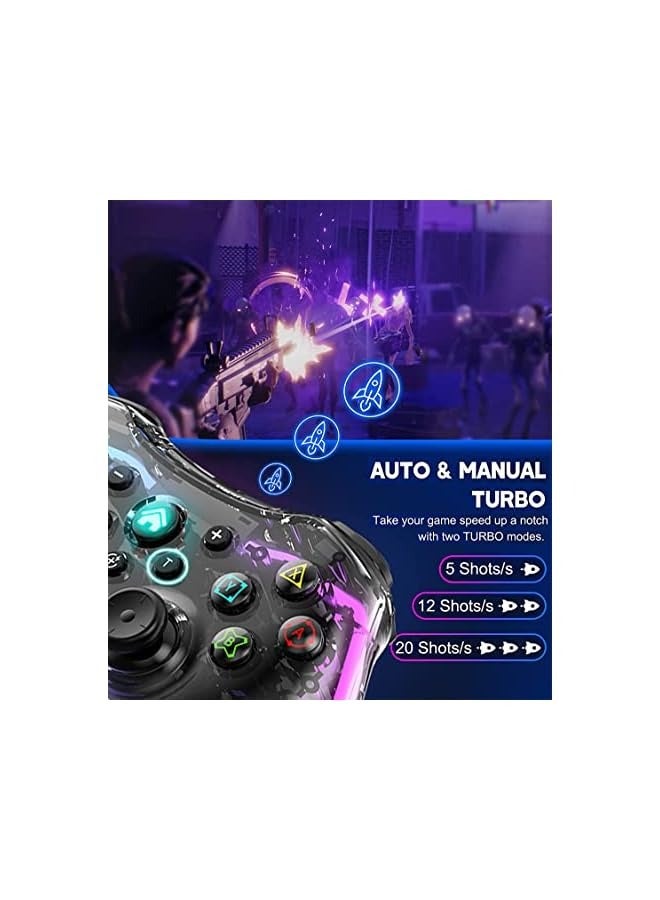 بروماس وحدة تحكم سويتش، وحدة تحكم سويتش برو لاسلكية متوافقة مع نينتندو سويتش/سويتش لايت/سويتش OLED، وحدة تحكم برو سويتش تدعم توربو، وظيفة الاستيقاظ وLED قابل للتعديل - Image 5