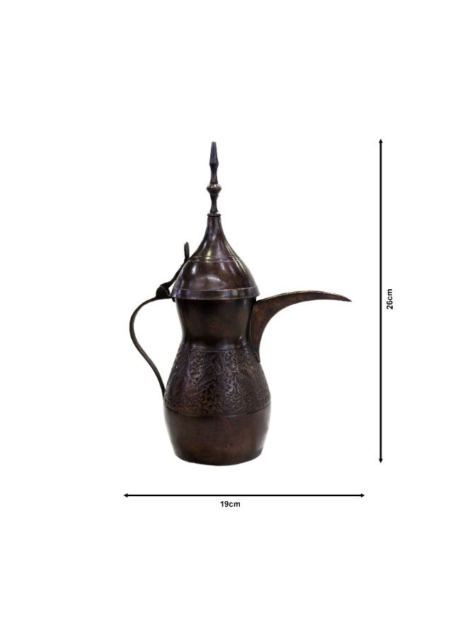 إبريق قهوة/دلة عربي عتيق الطراز، مصنوع من النحاس المنحوت بدقة | DLHH5A - Image 3