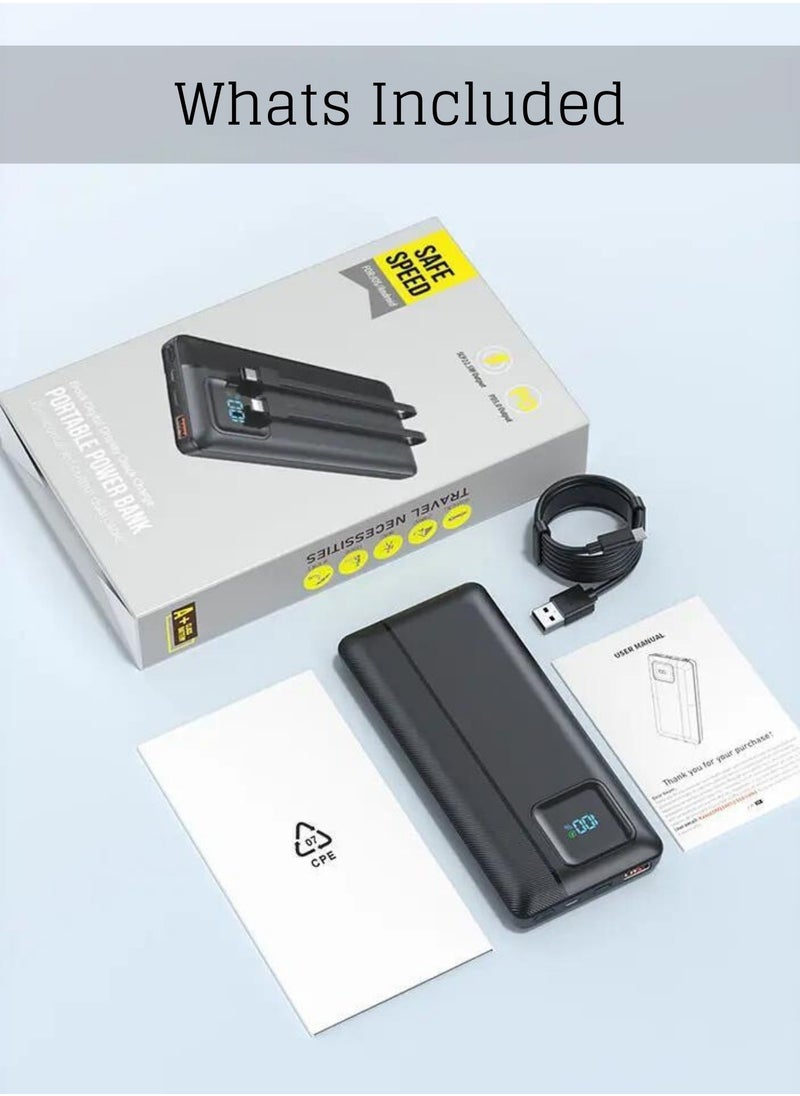 MINITAQ - Power Bank Portable Charger 10000mAh 22.5W Fast Charging Mini Powerbank with Built in IOS and USB Cables, Mobile Phones Battery Pack for iPhone Android iPad Samsung Google Pixel LG - Image 1