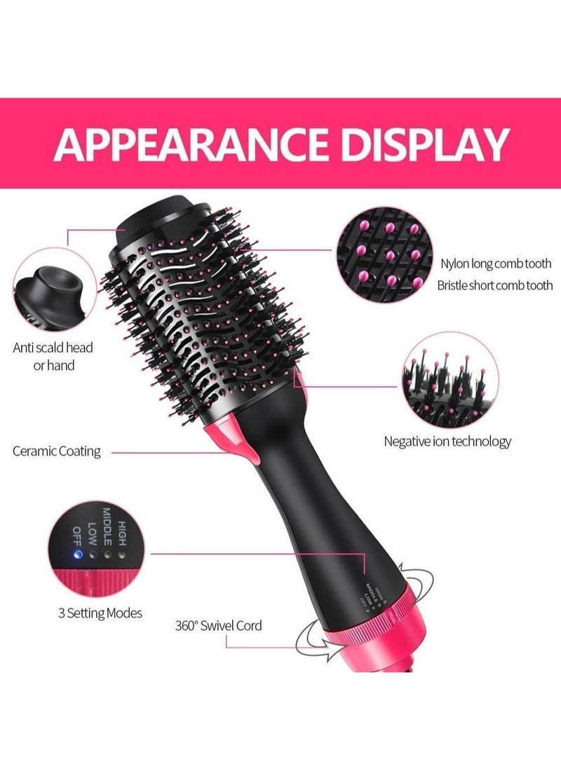 Look Hair Straightening Brush Ceramic Electric Blow Rotating Straightener and Curly Comb - Image 2
