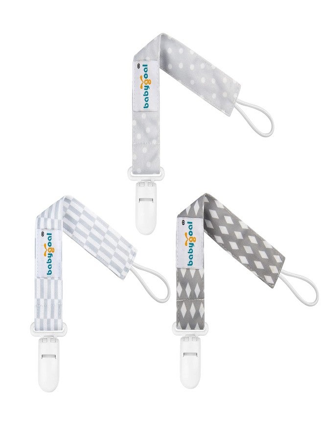 Babygoal Neutral Pacifier Clips, 3 Pack Binky Paci Holder and Leash for Boys and Girls Fits for Most Pacifier, Binkie Styles & Baby Teethers & Toys and Gift PS06 - Image 1