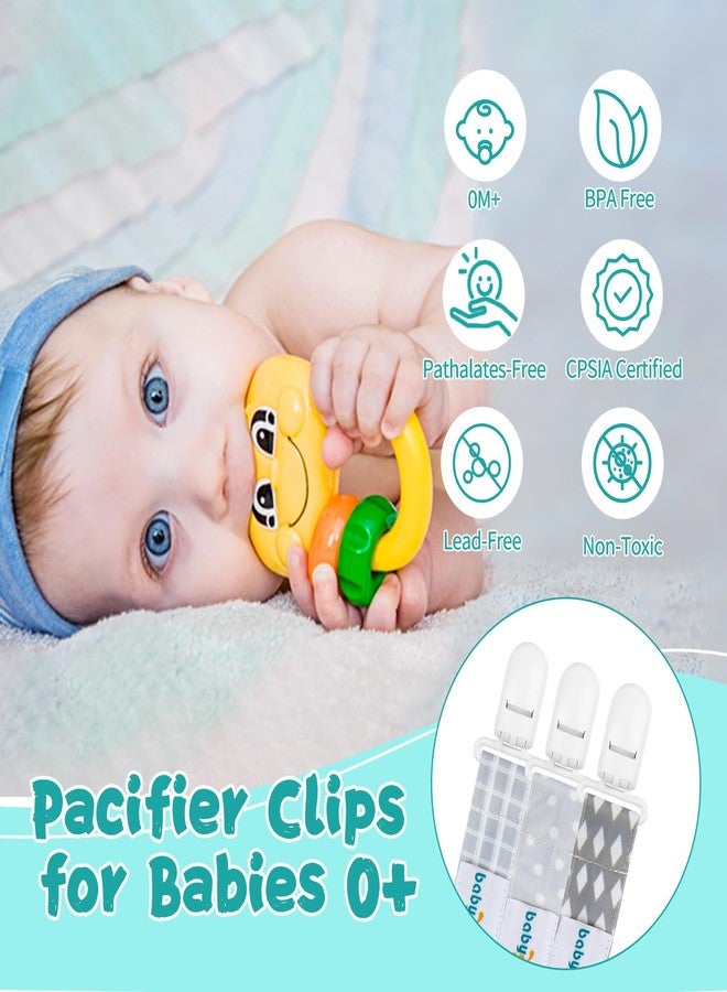 Babygoal Neutral Pacifier Clips, 3 Pack Binky Paci Holder and Leash for Boys and Girls Fits for Most Pacifier, Binkie Styles & Baby Teethers & Toys and Gift PS06 - Image 2