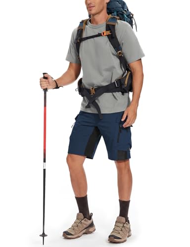 XKTTAC Men's Outdoor Quick Dry Lightweight Stretch Cargo Shorts for Hiking, Tactical, Casual, Fishing, Golf, Camping, Travel with 6 Pockets (Indigo, Large) - Image 2