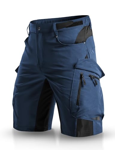 XKTTAC Men's Outdoor Quick Dry Lightweight Stretch Cargo Shorts for Hiking, Tactical, Casual, Fishing, Golf, Camping, Travel with 6 Pockets (Indigo, Large) - Image 1