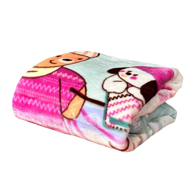 PWI Newborn Cloudy Baby's All Season Ultra Soft Double Layer Blanket/Wrapper for Baby (90x110cm)(0-3years)-Multi - Image 1