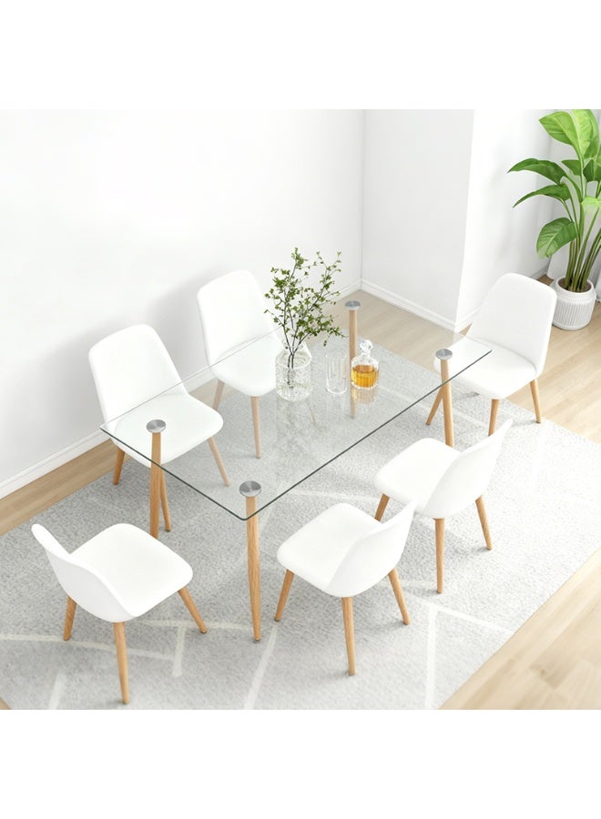 هيكسدريم طاولة مطبخ، طاولة طعام زجاجية، أثاث مطبخ عصري، مناسبة للمنازل والمطاعم والشقق. - Image 1