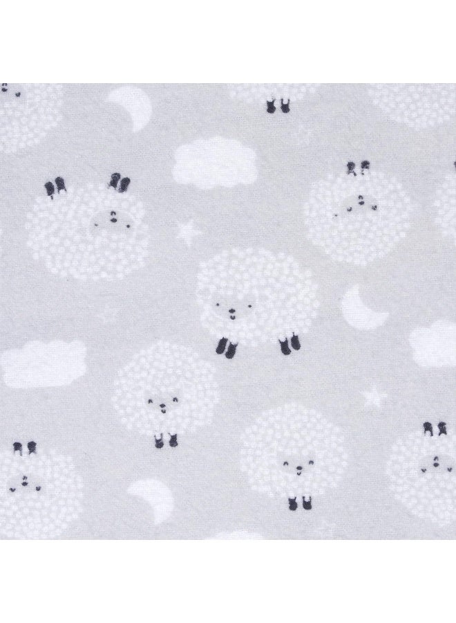 Gerber Gerber Boys and Girls Newborn Infant Baby Toddler Nursery 100% Cotton Flannel Receiving Swaddle Blanket, Sheep Grey, Pack of 5  - Image 3