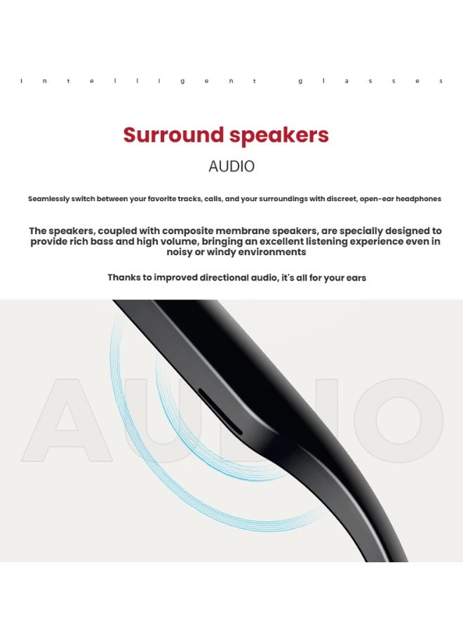 Smart AI Smart Glasses with 8MP Camera | 1080P HD Video Recording | Real-Time AI Translation | 32GB Built-in Storage | Hands-Free Wearable Recorder - Image 4