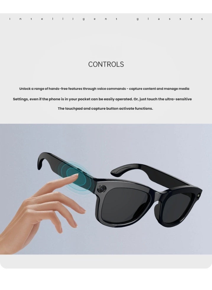 Smart AI Smart Glasses with 8MP Camera | 1080P HD Video Recording | Real-Time AI Translation | 32GB Built-in Storage | Hands-Free Wearable Recorder - Image 5