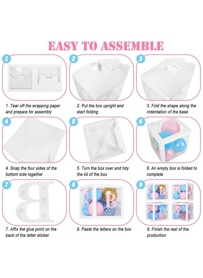 Amandir 136Pcs Baby Boxes Gender Reveal Balloon Decorations Pink And Blue Balloon Garland Kit 4Pcs Baby Boxes With Letters (Az+Baby) For Baby Shower Birthday Boy Or Girl Gender Reveal Party Supplies  - Image 5