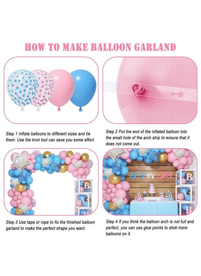 Amandir 136Pcs Baby Boxes Gender Reveal Balloon Decorations Pink And Blue Balloon Garland Kit 4Pcs Baby Boxes With Letters (Az+Baby) For Baby Shower Birthday Boy Or Girl Gender Reveal Party Supplies  - Image 4