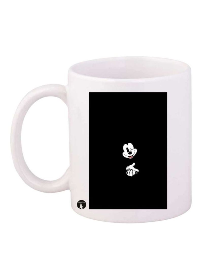 RKN Mickey Mouse Printed Mug White/Black Standard Size