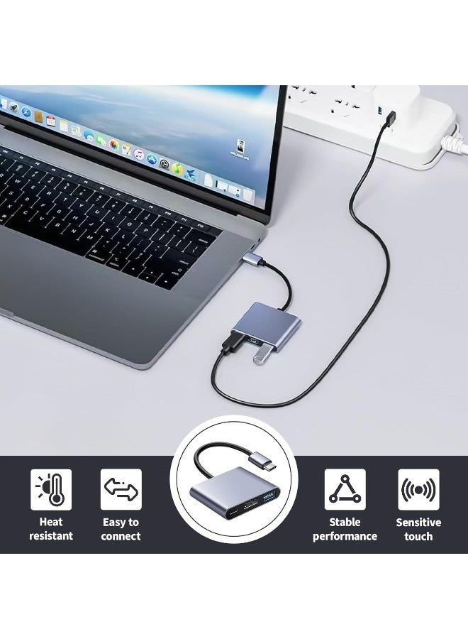 سوسس محول USB-C إلى HDMI، محول من النوع C إلى مخرج HDMI بدقة 4K، شحن سريع PD بقوة 100 واط ومنفذ USB 3.0، محول USB-C متعدد المنافذ الرقمي للصوت والفيديو لأجهزة MacBook Pro/Air وiPad Pro وغيرها من أجهزة USB-C - Image 4
