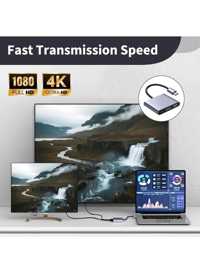 سوسس محول USB-C إلى HDMI، محول من النوع C إلى مخرج HDMI بدقة 4K، شحن سريع PD بقوة 100 واط ومنفذ USB 3.0، محول USB-C متعدد المنافذ الرقمي للصوت والفيديو لأجهزة MacBook Pro/Air وiPad Pro وغيرها من أجهزة USB-C - Image 5