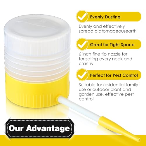 Qualirey 1 Pack Diatomaceous Earth Powder Duster with 6 Inch Extension Nozzle, Diatomaceous Earth Powder Duster for Pest Control, Powder Sprayer for Indoor and Outdoor Use - Image 4