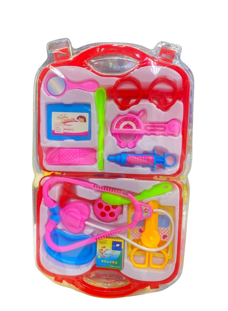 رالي مجموعة العاب الطبيب مع حقيبة قابلة للطي مجموعة العاب الطبيب مجموعات لعب تظاهرية لعبة مجموعة الاطباء للاطفال والاولاد والبنات - Image 1