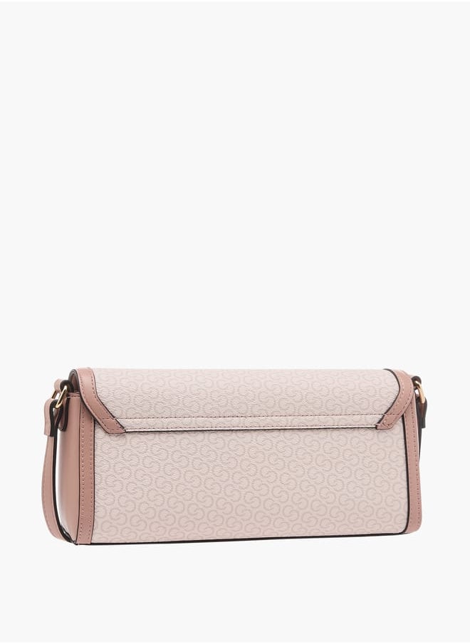 Celeste - Women Monogram Print Crossbody Bag with Flap Closure - Image 1
