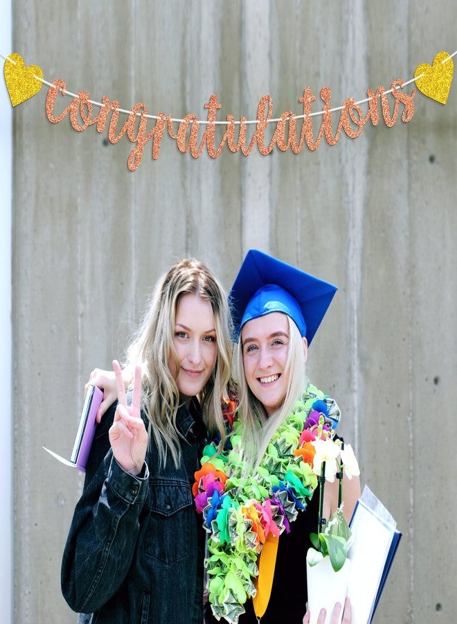 Hotmoon Congratulations Banner - Graduation/Anniversary Party Supplies - Happy Wedding/Retirement/Bridal Shower/Baby Shower Party Decorations/Hanging Sign Photo Props - Image 3
