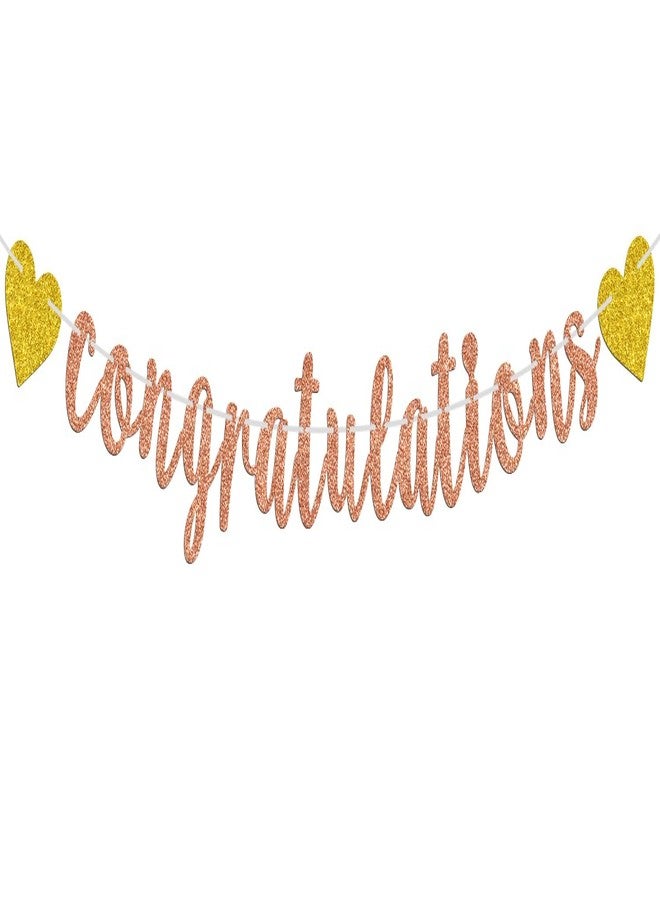Hotmoon Congratulations Banner - Graduation/Anniversary Party Supplies - Happy Wedding/Retirement/Bridal Shower/Baby Shower Party Decorations/Hanging Sign Photo Props - Image 1