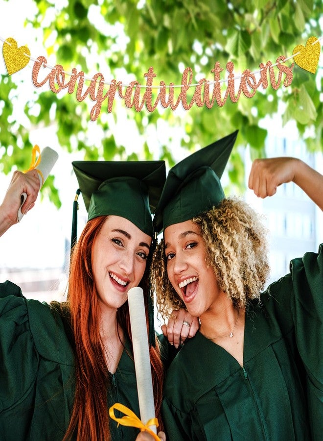 Hotmoon Congratulations Banner - Graduation/Anniversary Party Supplies - Happy Wedding/Retirement/Bridal Shower/Baby Shower Party Decorations/Hanging Sign Photo Props - Image 5