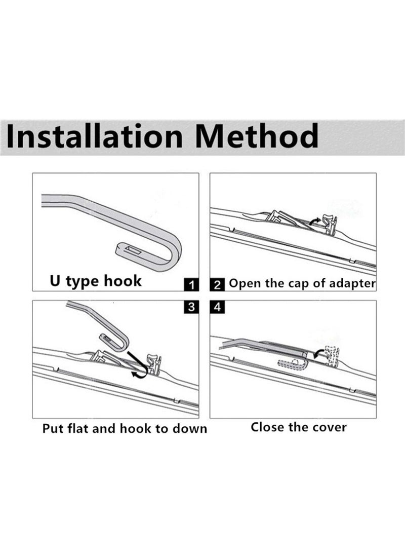 Mito Premium All-Season Windshield Wiper Blade 14 inch, OEM Quality, Black with Green Edge - Image 3