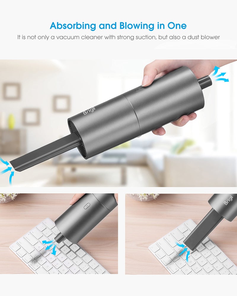 Brigii Mini Vacuum Cleaner,Small Handheld Vacuum Cordless USB Rechargeable,Dust Buster and Blower 2 in 1, Easy to Clean Desktop, Keyboard, Drawer, Car Interior and Other Crevices, Small Spaces-Y120 - Image 3