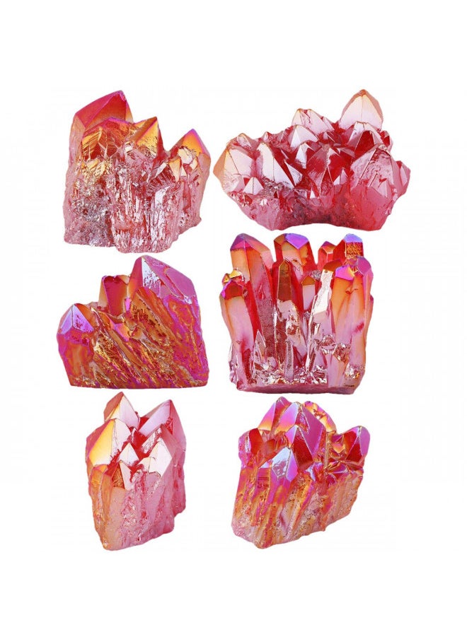 mookaitedecor mookaitedecor Titanium Coated Natural Rock Crystal Cluster Geode Stone Specimen, Red  - Image 4