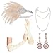 Cizoe 1920s Gatsby Accessories Set for Women Flapper Headband 20s Headpiece Necklace Glovesc - Image 3