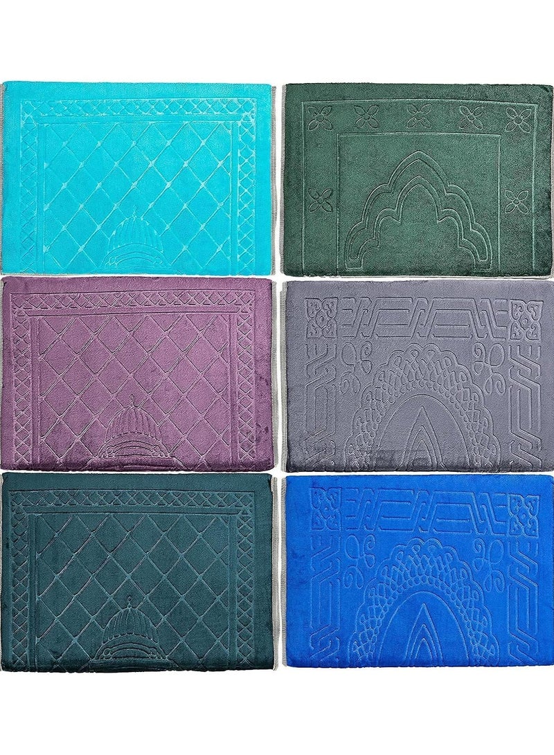 ريبنيو سجادة صلاة للمسلمين - سجادة صلاة إسلامية تدعم الظهر - مبطنة سميكة إسلام جانماز للنساء والرجال - سجادة سجادة ناعمة قابلة للطي للسفر - أزرق .سجادة صلاة مع مسند - Image 2