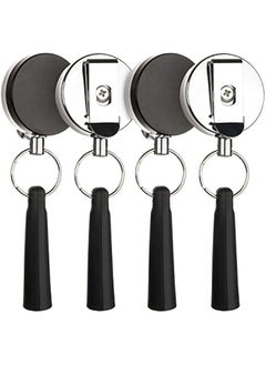 4 Pieces Heavy Duty Retractable Pull Pen Pencil Holder,Ideal Grip for Markers and Carpenter Pencils,Elastic Silicone Pencil Holder for Carpenters, Nurses, Waitresses, Construction Workers