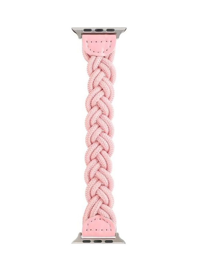 HuHa Elastic Woven Watchband For Apple Watch Series 1/2/3/4/5/6/7/SE 42-44-45mm Pink - Image 2