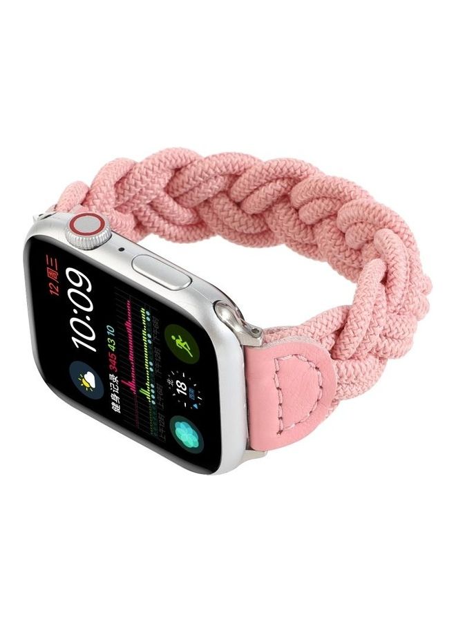 HuHa Elastic Woven Watchband For Apple Watch Series 1/2/3/4/5/6/7/SE 42-44-45mm Pink - Image 4