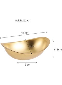 SAMUSAGYA SAMUSAGYA 1 Piece Stainless Steel Ingot Bowl MultiFunction Metal Soup Noodles Salad Kitchen Food Golden Korean Commercial Dessert Snack Cuisine Tableware  - Image 2