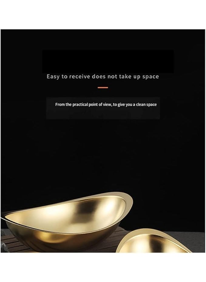SAMUSAGYA SAMUSAGYA 1 Piece Stainless Steel Ingot Bowl MultiFunction Metal Soup Noodles Salad Kitchen Food Golden Korean Commercial Dessert Snack Cuisine Tableware  - Image 5