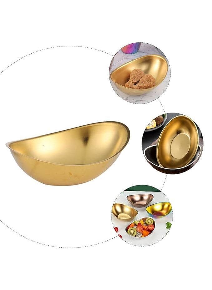 SAMUSAGYA SAMUSAGYA 1 Piece Stainless Steel Ingot Bowl MultiFunction Metal Soup Noodles Salad Kitchen Food Golden Korean Commercial Dessert Snack Cuisine Tableware  - Image 3