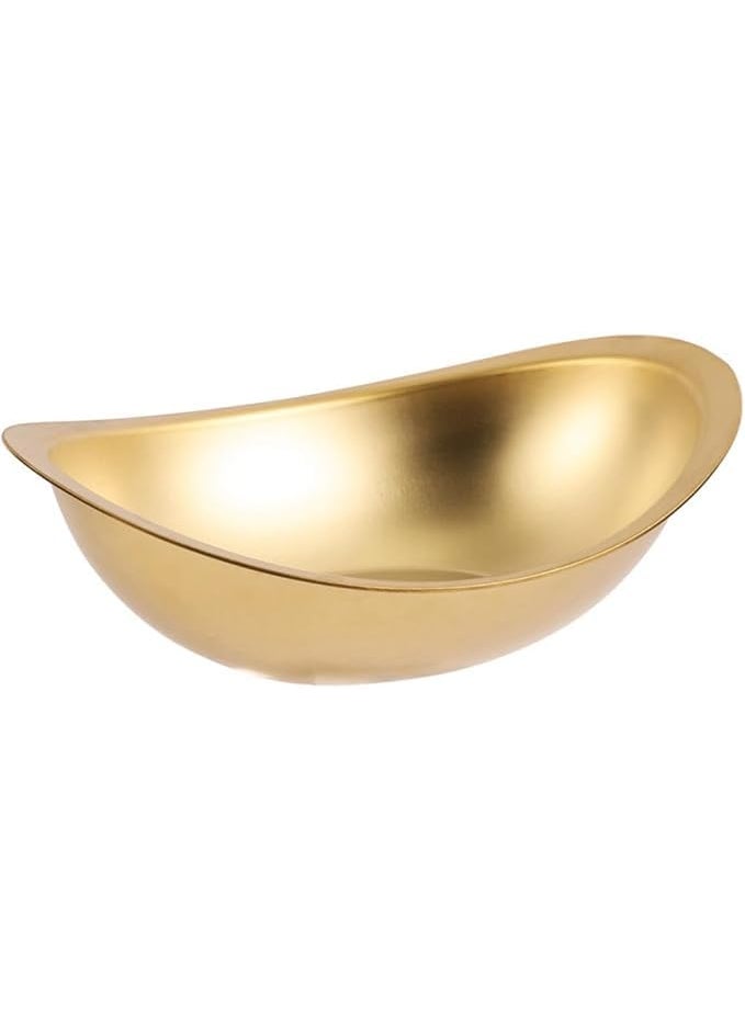 SAMUSAGYA SAMUSAGYA 1 Piece Stainless Steel Ingot Bowl MultiFunction Metal Soup Noodles Salad Kitchen Food Golden Korean Commercial Dessert Snack Cuisine Tableware  - Image 1