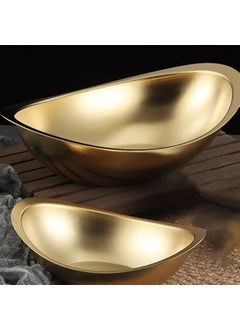 SAMUSAGYA SAMUSAGYA 1 Piece Stainless Steel Ingot Bowl MultiFunction Metal Soup Noodles Salad Kitchen Food Golden Korean Commercial Dessert Snack Cuisine Tableware  - Image 4