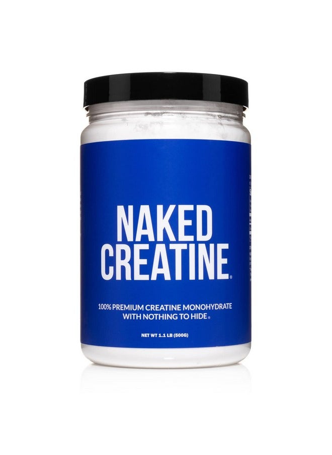NAKED nutrition - Pure Creatine Monohydrate 100 Servings 500 Grams 1.1Lb Bulk Vegan Nongmo Gluten Free Soy Free. Aid Strength Gains No Artificial Ingredients Naked Creatine - Image 1