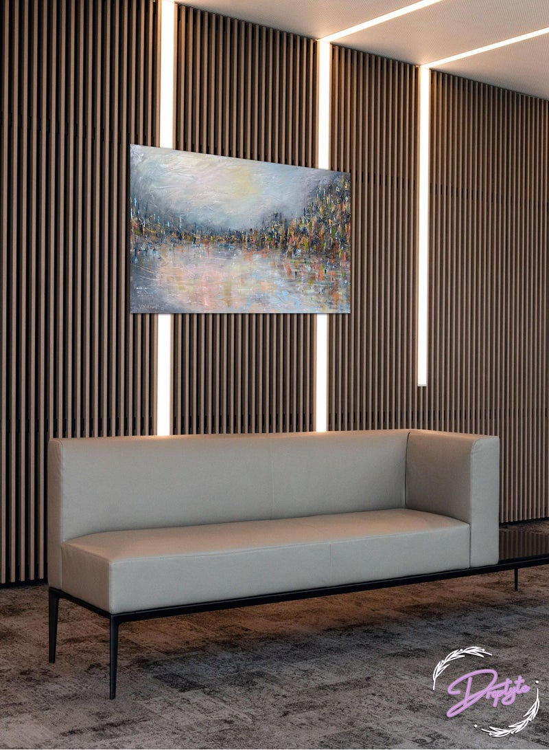 Droplyte Multicolor Abstract Painting Decorative Wall Art Wall Decor Card Board MDF Home Decor for Living Room, Drawing Room, Office Room and Bedroom 60CM x 40CM  - Image 1