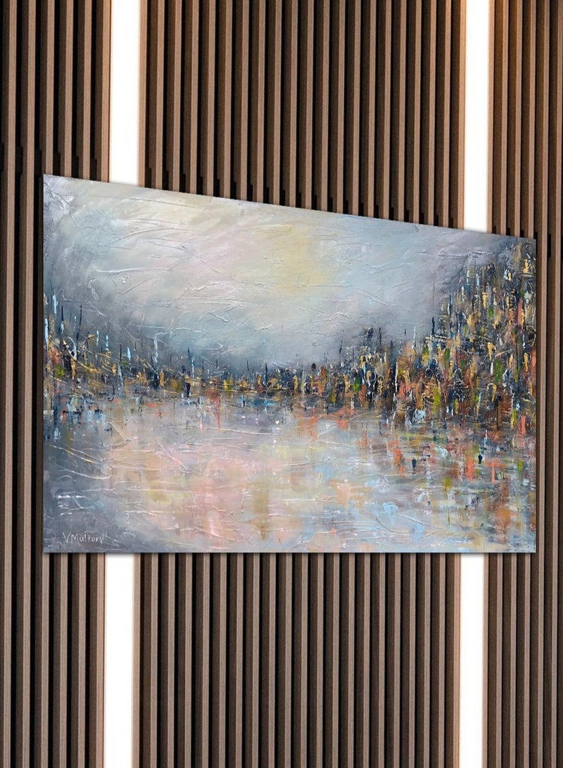 Droplyte Multicolor Abstract Painting Decorative Wall Art Wall Decor Card Board MDF Home Decor for Living Room, Drawing Room, Office Room and Bedroom 60CM x 40CM  - Image 2