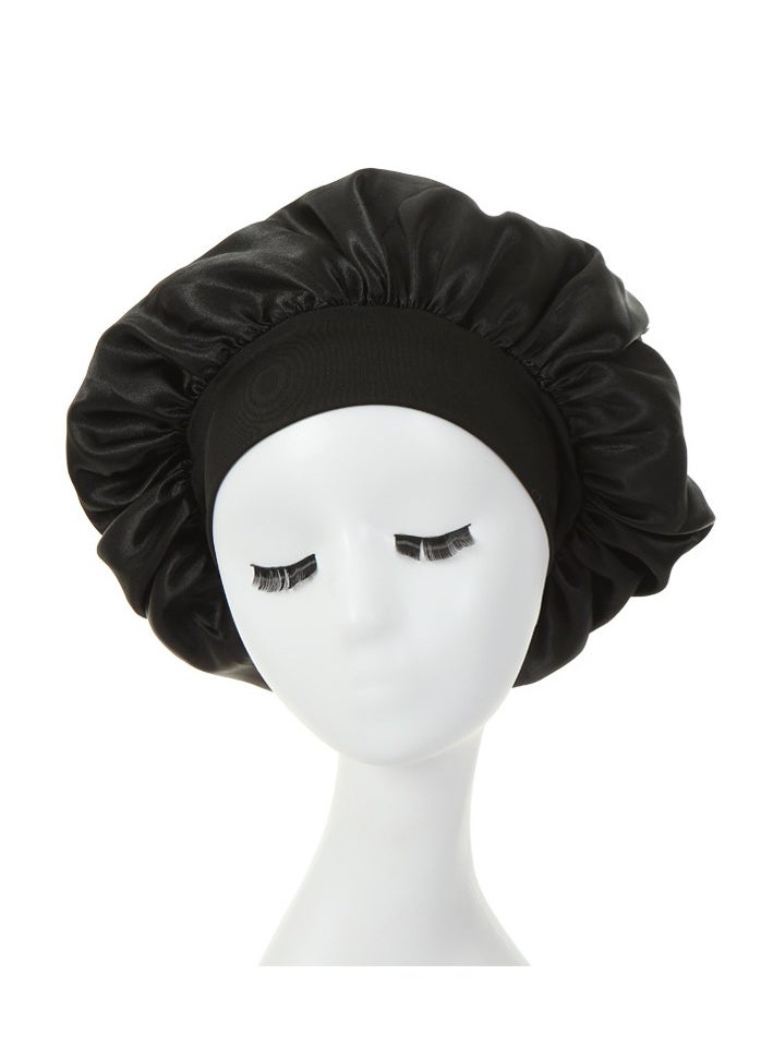 Ucanbe 1pc of Wide Elastic Headband Sleep Cap - Comfortable and Soft, Keeps Your Hairstyle, Ideal for Sleeping（black）  - Image 1