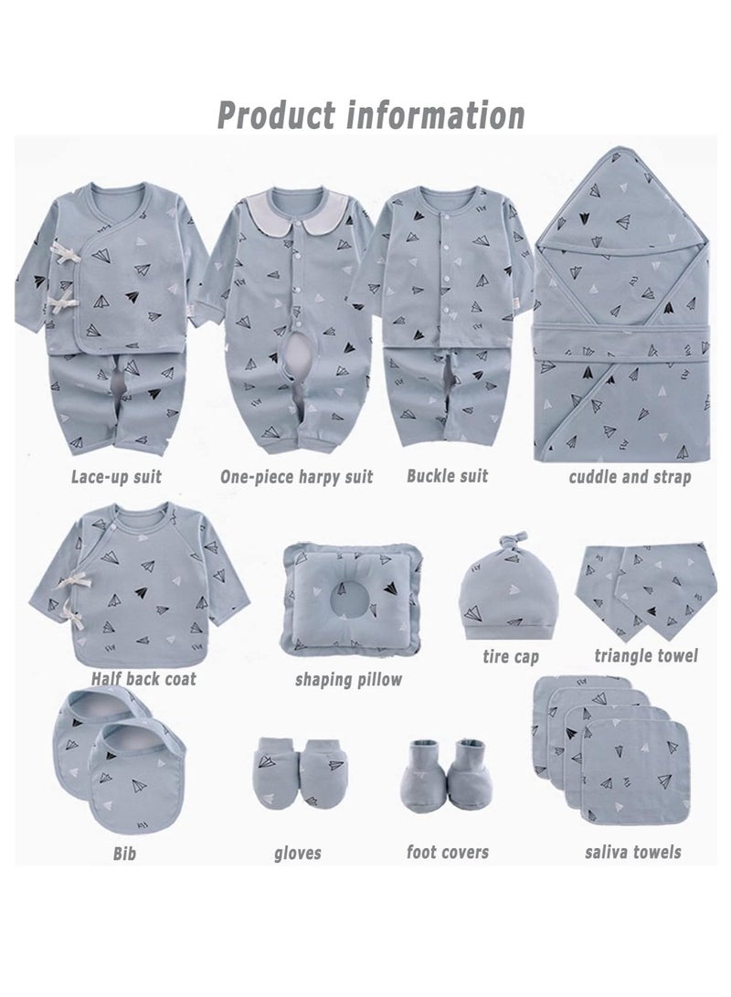 Gonice Baby Newborn Essentials Layette Gift Set with Box 22 Piece Baby Girl Boys Gifts Premium Cotton Baby Clothes Accessories Set Fits Newborn Baby Suit Set Cuddle Strap Bib Gloves Saliva Towel Pillow - Image 2