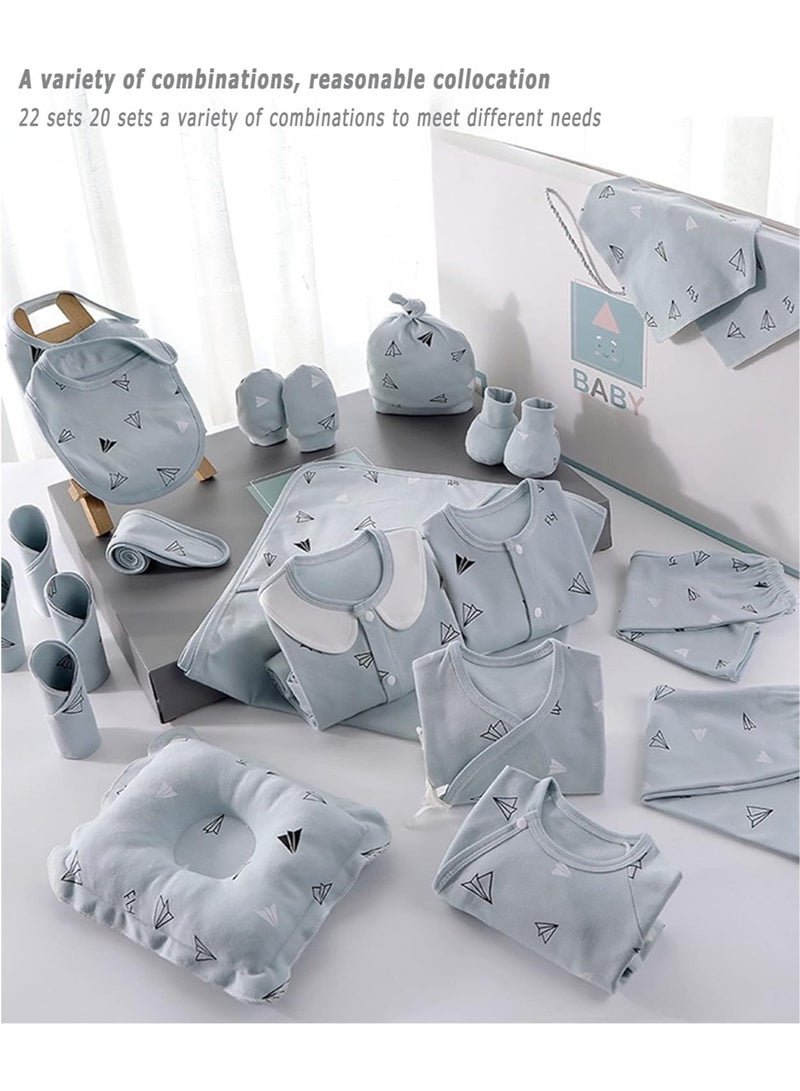 Gonice Baby Newborn Essentials Layette Gift Set with Box 22 Piece Baby Girl Boys Gifts Premium Cotton Baby Clothes Accessories Set Fits Newborn Baby Suit Set Cuddle Strap Bib Gloves Saliva Towel Pillow - Image 4