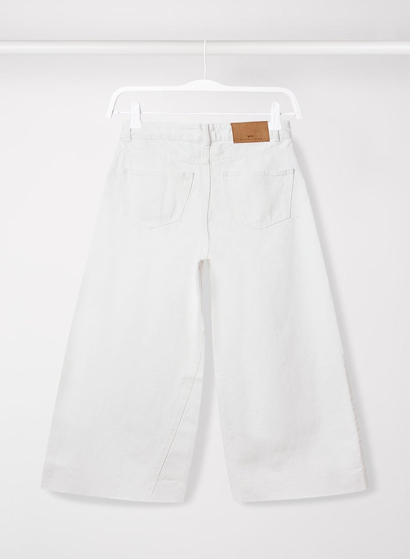 Girls Frayed Hem Culottes Jeans