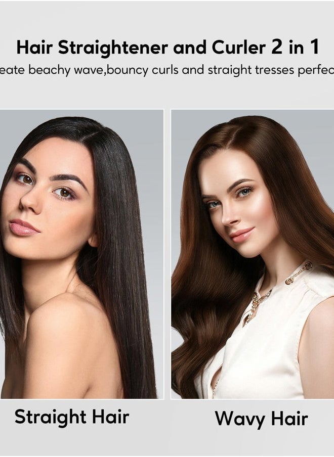 Terviiix - Titanium Flat Iron Hair Straightener - ARC Non-Snagging for Smooth, One-Swipe Results, Salon-Grade Wide 1-3/4 Inch Straightening Iron Saves Time on Thick, Curly, Black & Natural Hair, Gold - Image 1