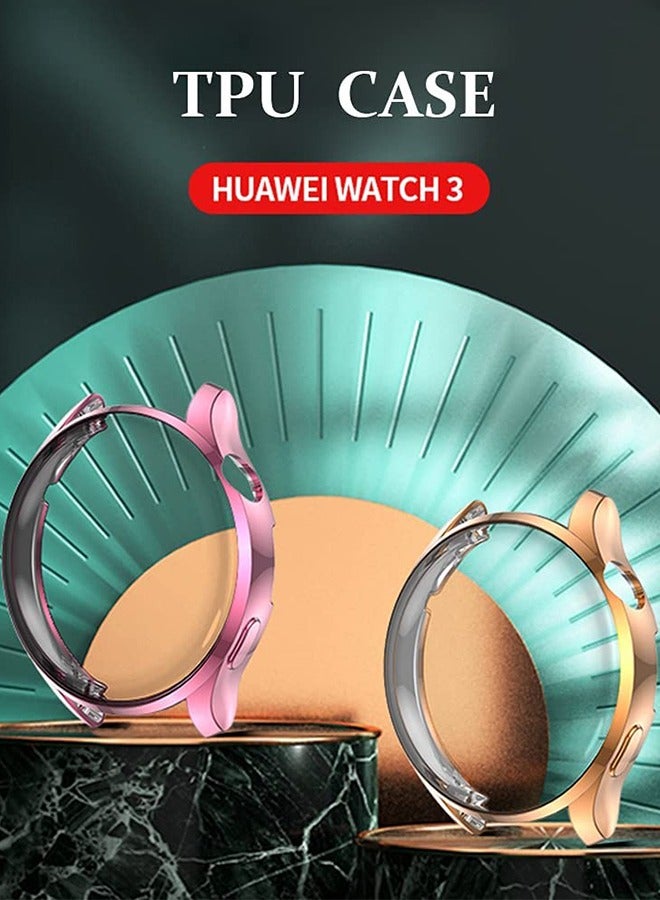 فينسوك هواوي ووتش 3 برو 46 مم وارتفع الذهب TPU مجموعة كاملة مع غطاء حماية - Image 2