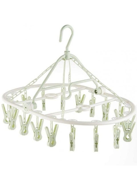 شماعة غسيل محمولة قابلة للطي لتجفيف الملابس 18 مشبكًا