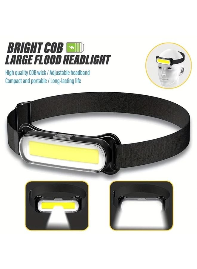 1pc COB Emergency Headlamp USB Rechargeable Headlight ABS Camping Lamp - Image 3