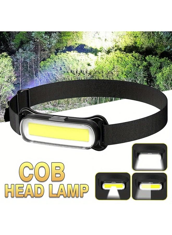 1pc COB Emergency Headlamp USB Rechargeable Headlight ABS Camping Lamp - Image 2